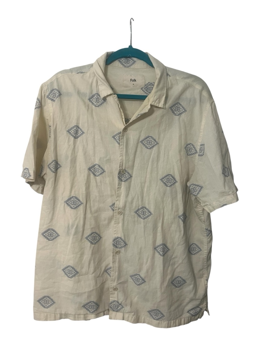 Folk Beige Short Sleeve
Shirt Men's